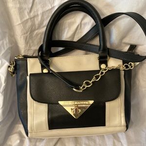 Black and white cross over bag